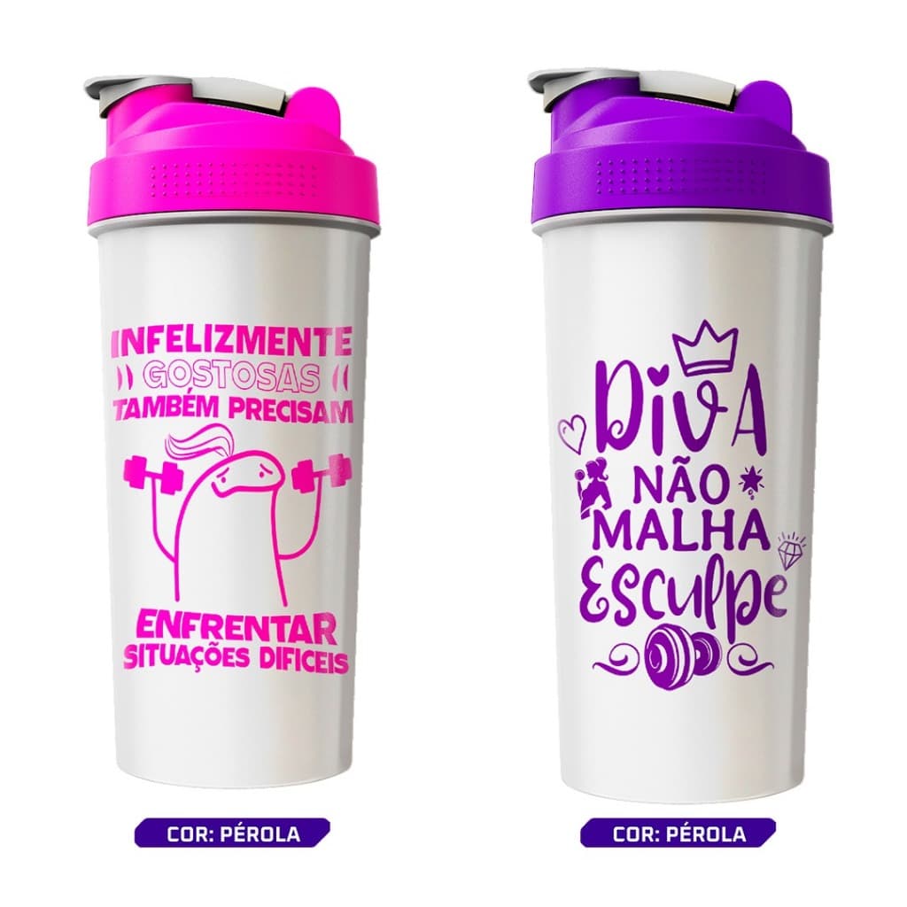 Kit 02 Coqueteleira Treino Amigas Best Friends Academia Musculação
