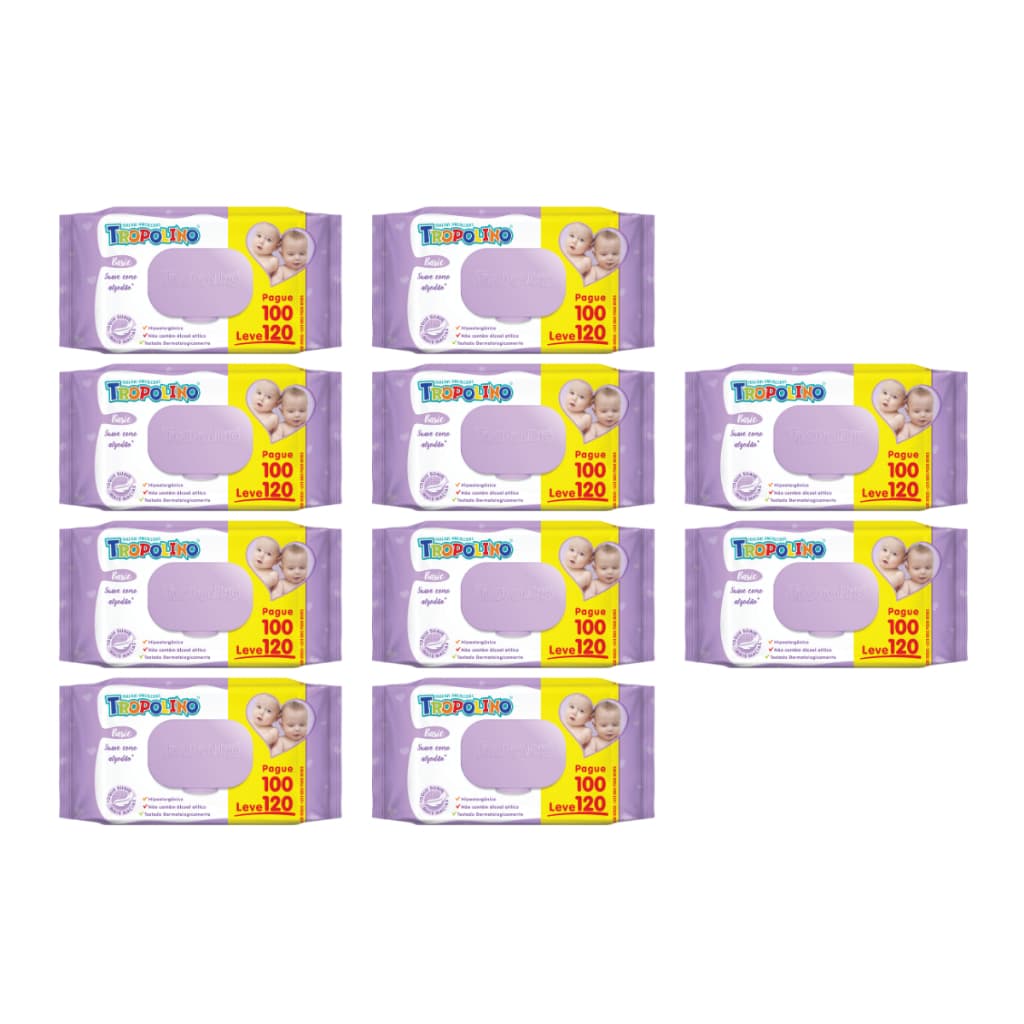 KIT TOALHA UMEDECIDA TROPOLINO 1200 FOLHAS (10UNDX120FLS)
