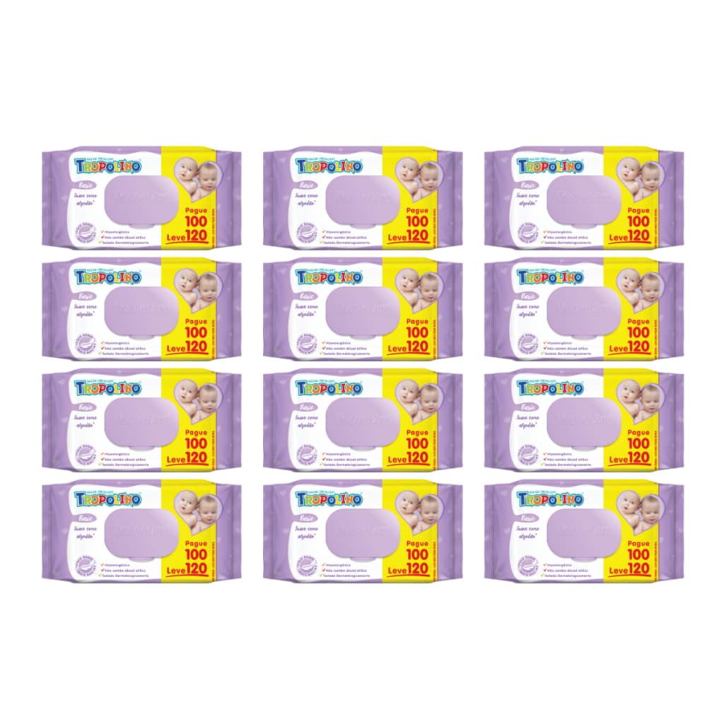 KIT TOALHA UMEDECIDA TROPOLINO 1440 FOLHAS (12UNDX120FLS)
