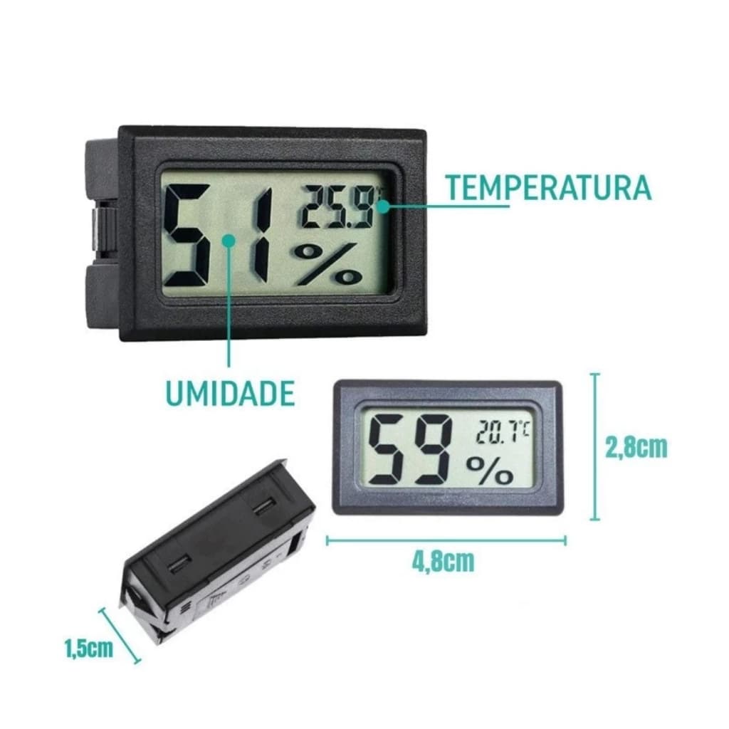 Mini Termômetro Digital LCD  Termômetro Higrômetro Medidor Temperatura e Umidade