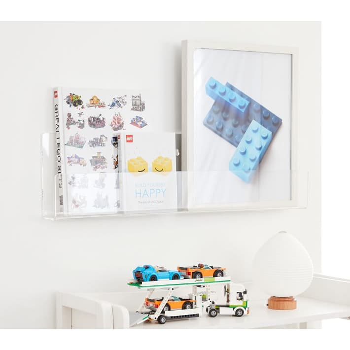 3x organizador porta livro prateleira de parede suporte sem furos acrilico 40x2,75x8cm