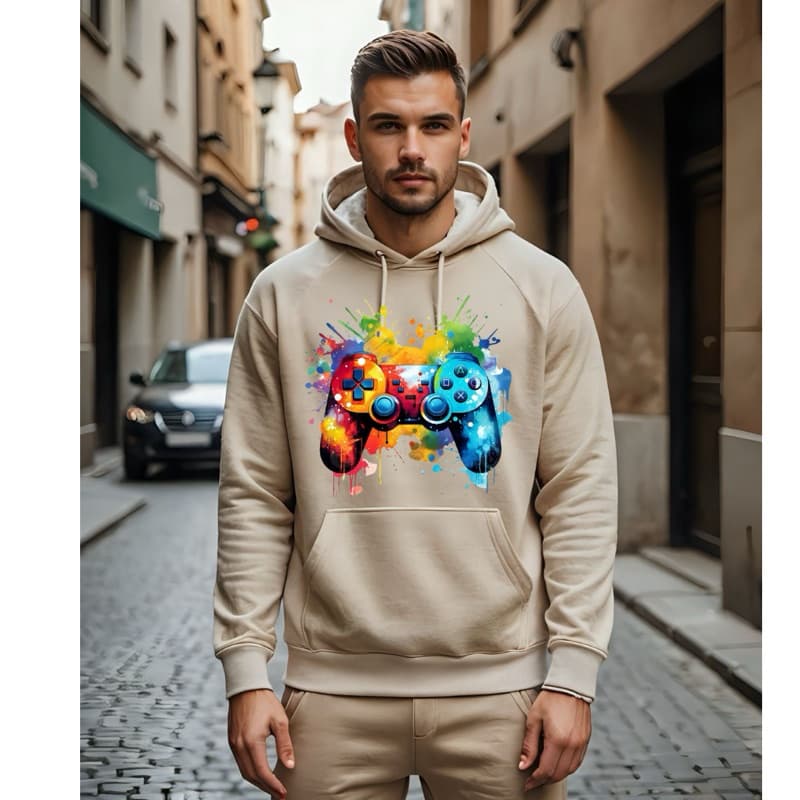 Moletom Canguru Adulto Capuz e Bolso Controle Colors VideoGame Gamer Jogador Confortável Estiloso