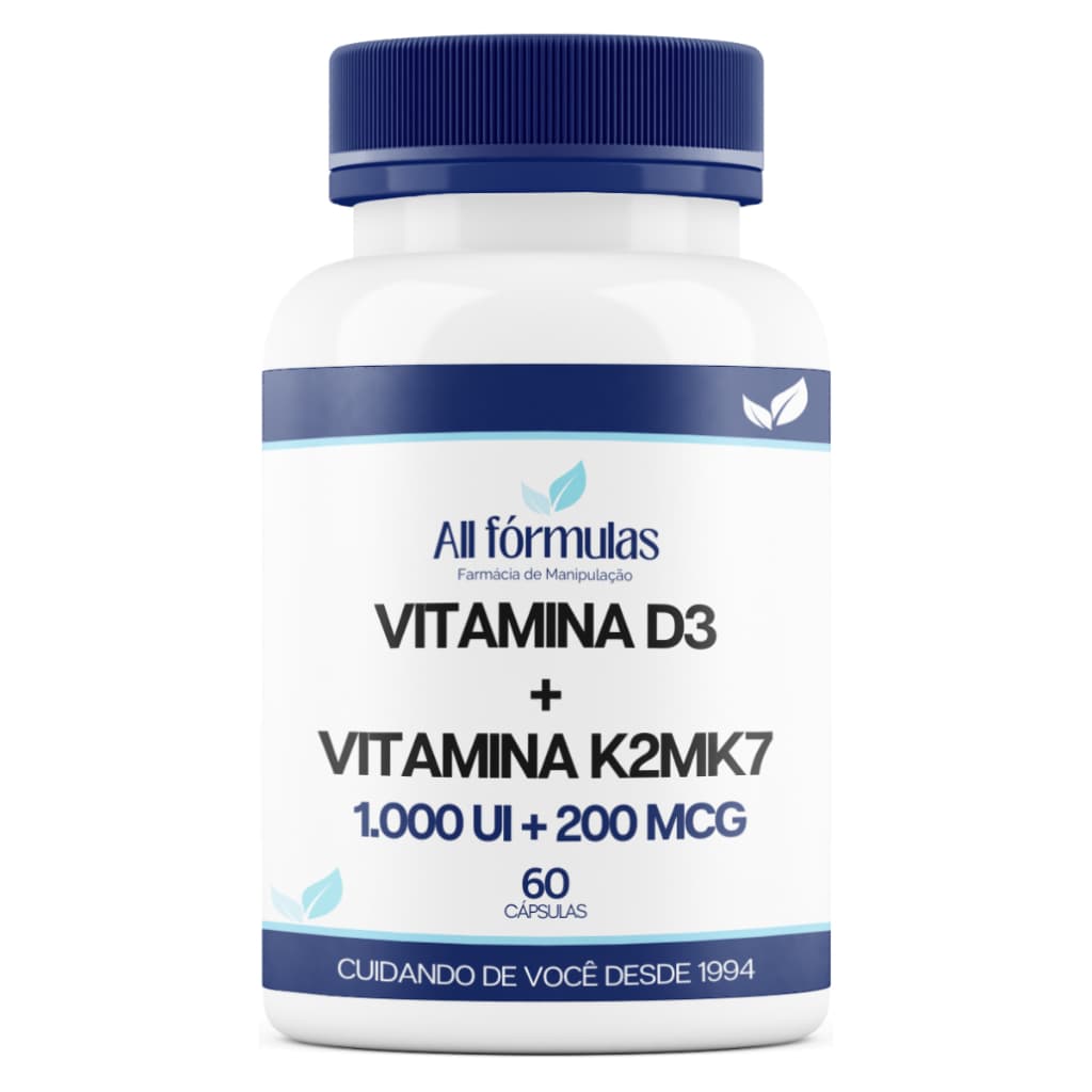 Vitamina D3 1.000 UI + Vitamina K2mK7 200 MCG - 60 Cápsulas