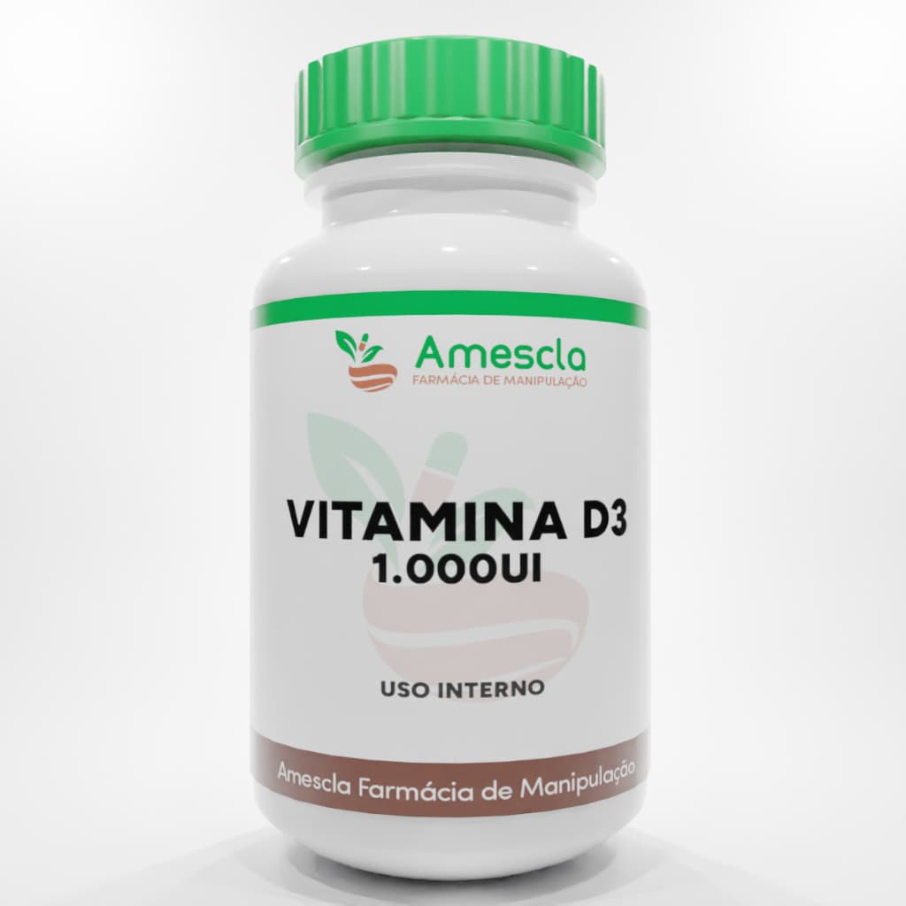 Vitamina D3 1.000ui Com 60 ou 120 Cápsulas