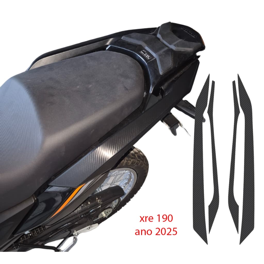 Adesivo Protetor Fibra Carbono Alça Garupa Rabeta Moto Xre 190 - SELECIONE O MODELO DE ACORDO COM O ANO DA SUA MOTO