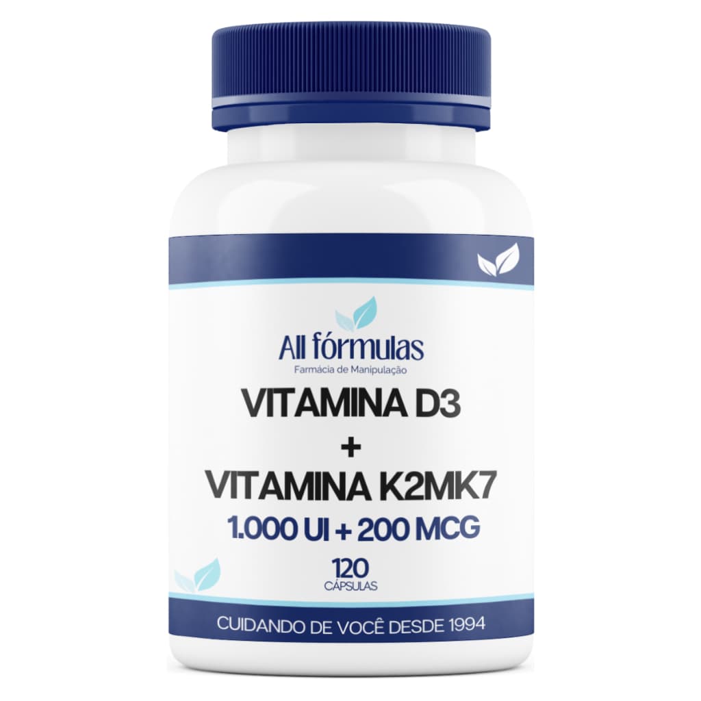 Vitamina D3 1.000 UI + Vitamina K2mK7 200 MCG - 120 Cápsulas