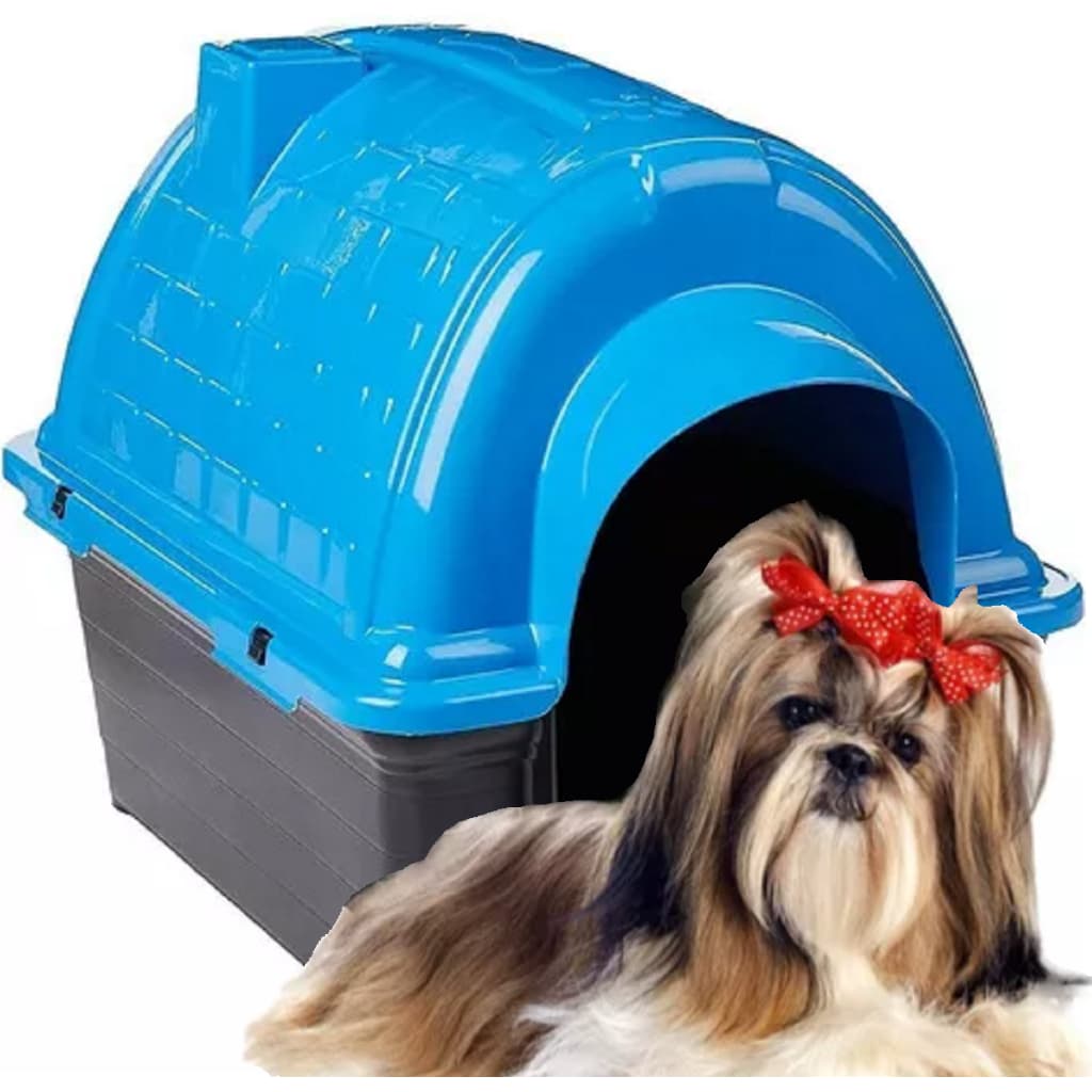 Casinha Pet Iglu Para Cachorros Pequenos N2 Azul - Furacão Pet