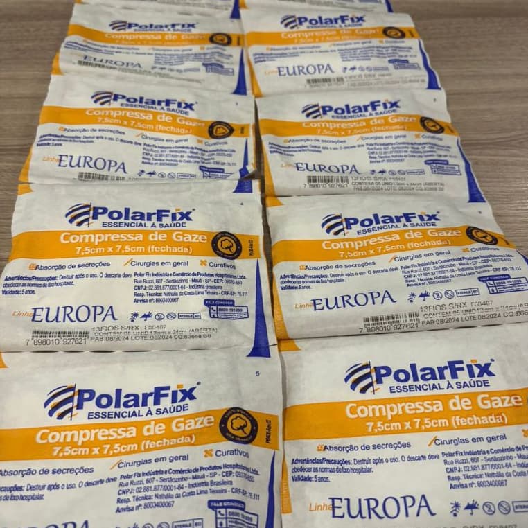 Compressa de Gaze Estéril - Kit 20 pacotinhos (100 unidades)