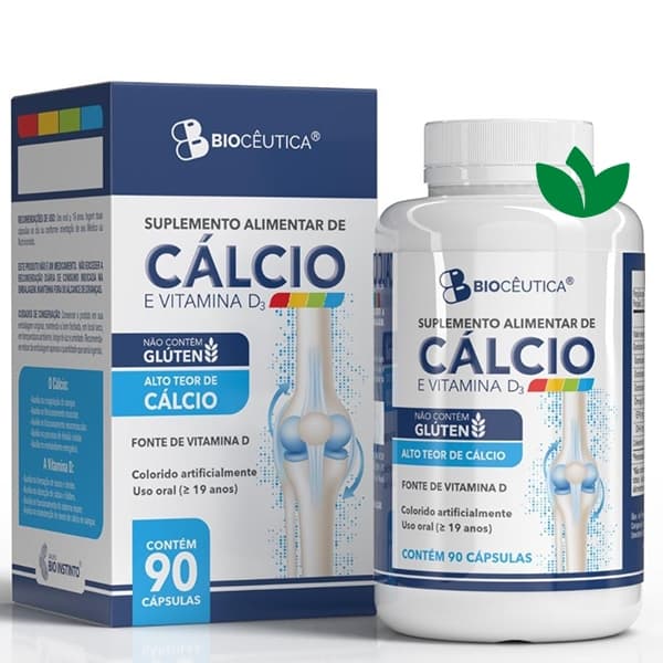 CÁLCIO E VITAMINA D3 90 Cápsulas Biocêutica
