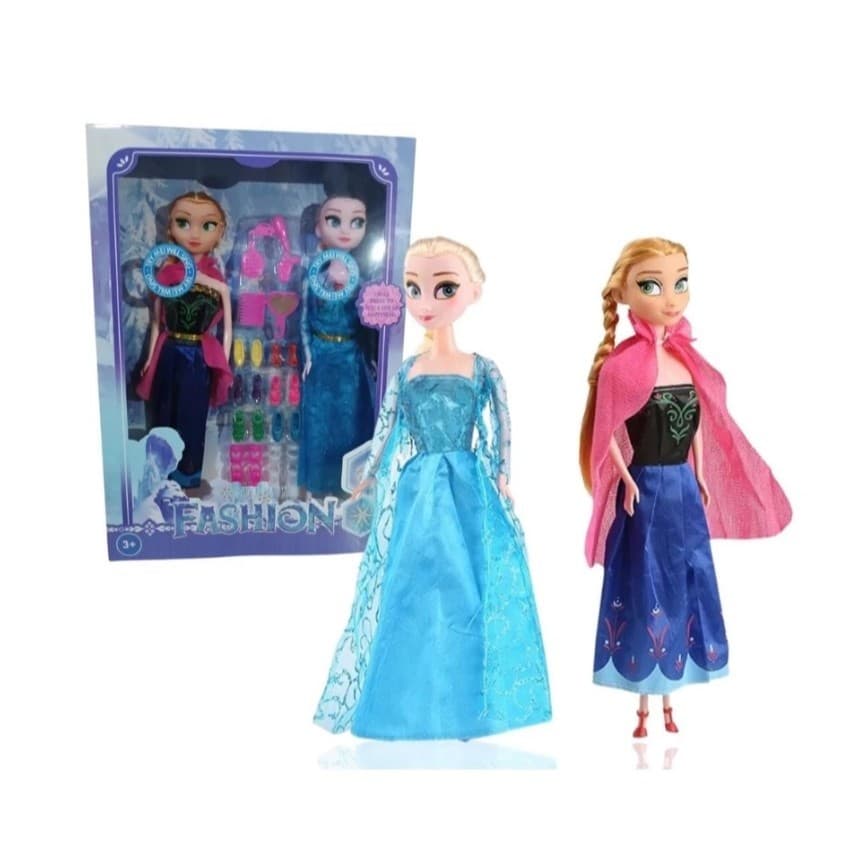 Boneca Frozen kit com Elsa e Anna Musical Articulada 30cm Infantil com acessórios