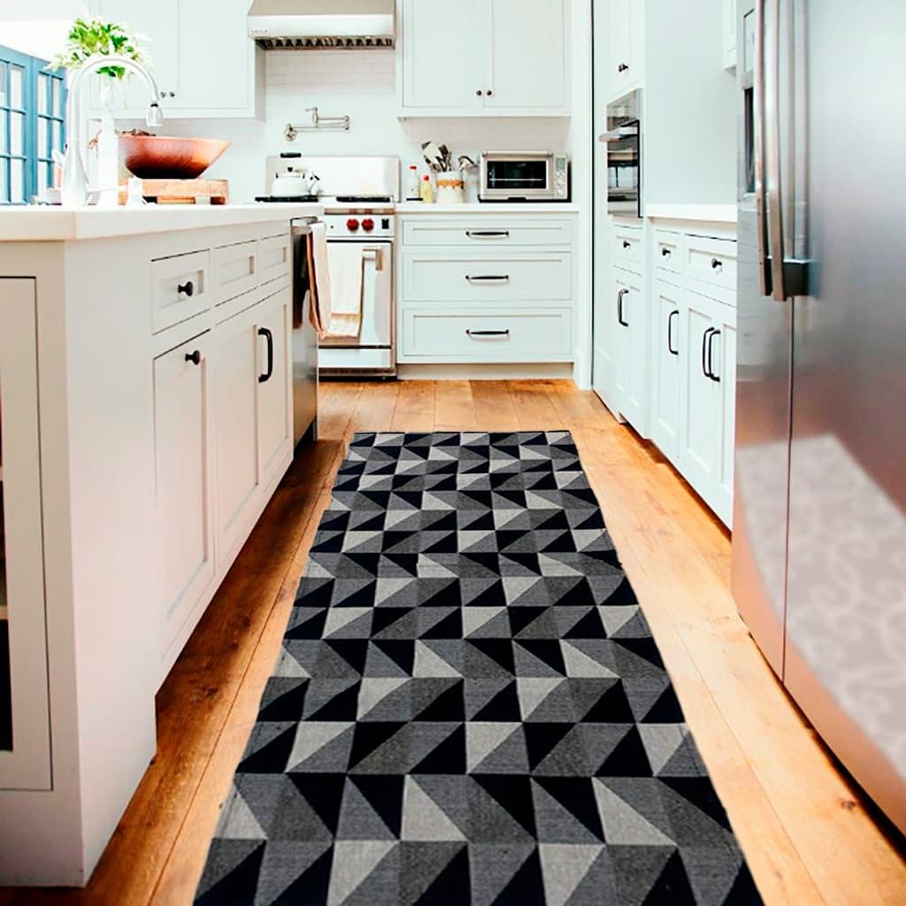 Tapete Passadeira Cozinha Sala Quarto  Antiderrapante 1,35m x 0,45m Jacquard  Decoração