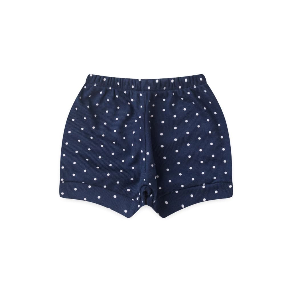 Tapa Fralda (Shorts) Bebe Canelado Poa (P/M/G) - Top Chot