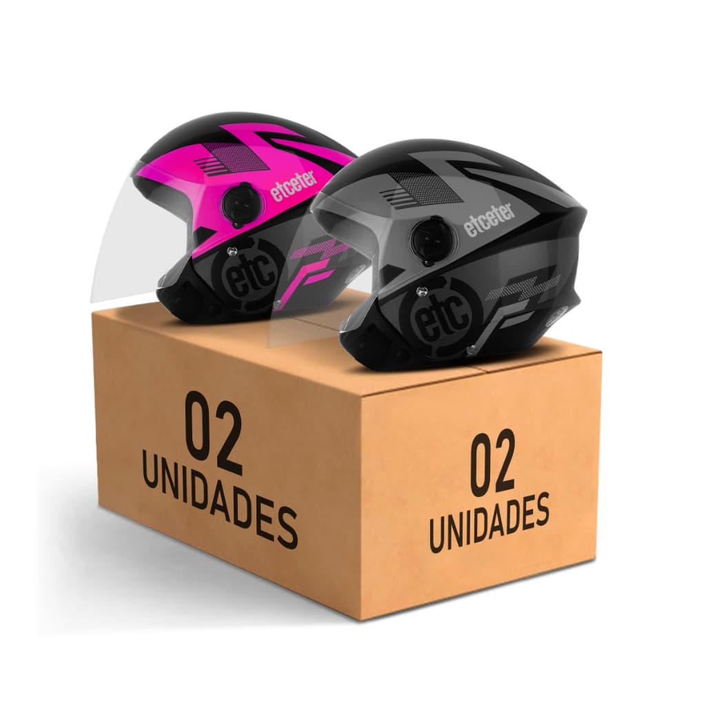Kit Casal Capacete Moto Aberto Feminino Masculino De Moto Urbano Etceter Open Pro Tork  Modelo Rosa
