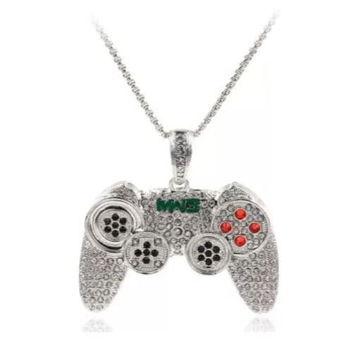 🎮✨ Corrente Cravejada com Pingente de Controle de Videogame – Estilo Gamer com Brilho Único! ✨🎮