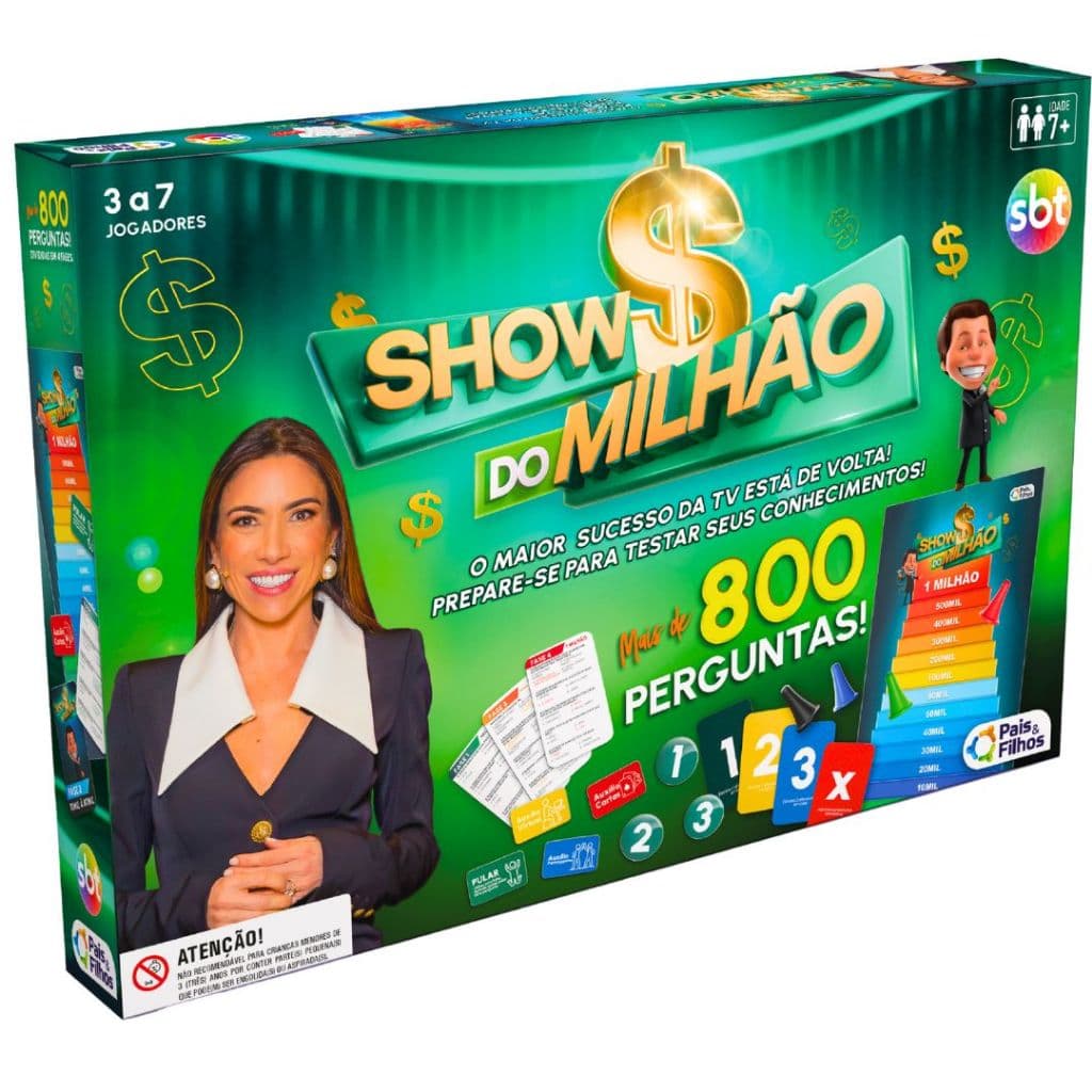 Jogo de Mesa Carta Para Familia Show Do Milhão 800 Perguntas e Respostas