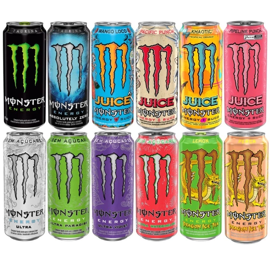 Energético Monster Energy Sabores 473ml Lata Unidade Bebida Energética