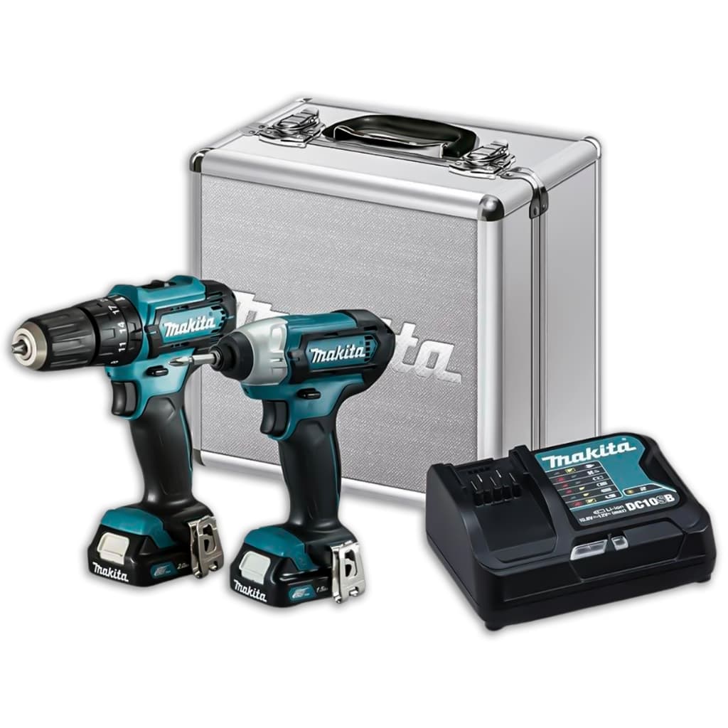 Parafusadeira/Furadeira Makita HP333D + Parafusadeira de Impacto TD110D para Madeira Metal Combo