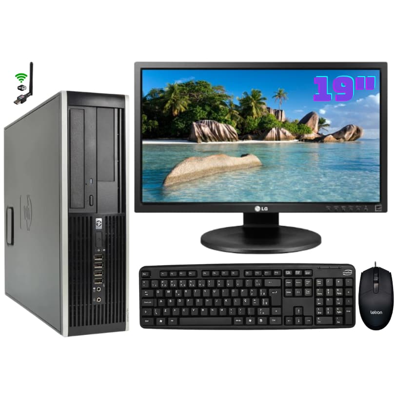 Computador Completo HP 8gb Ram 500gb Amd A8-5500 Tela Grande 19" Teclado Mouse Wifi