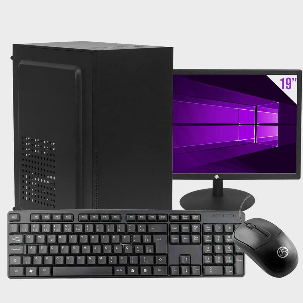 PC HOME I5 4° GERAÇÃO 8GB RAM SSD 256GB KIT TECLADO E MOUSE COM MONTOR 19" WIDOWS 10