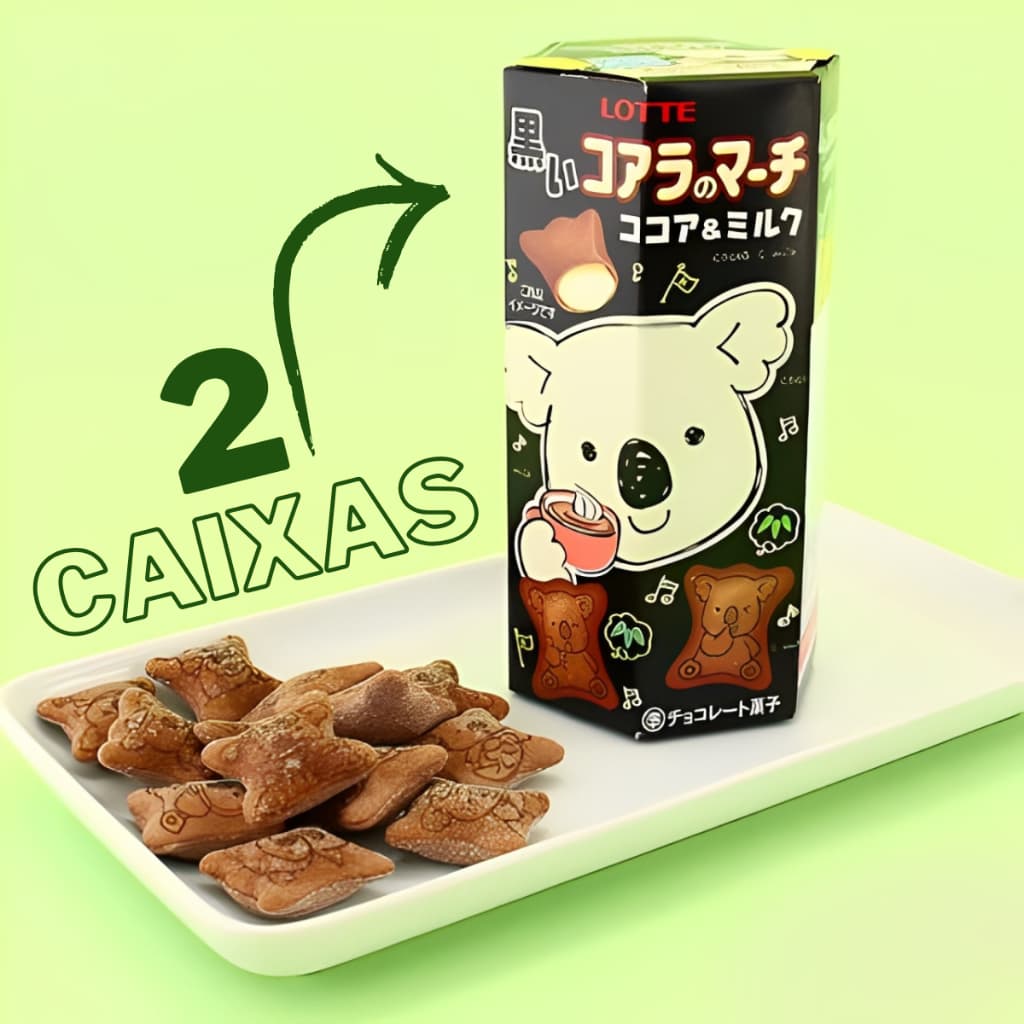 Biscoito 2 Caixas Koalas Coala Chocolate Nobre Importado Japão Diferentes Sabores 37g Natal Natalino
