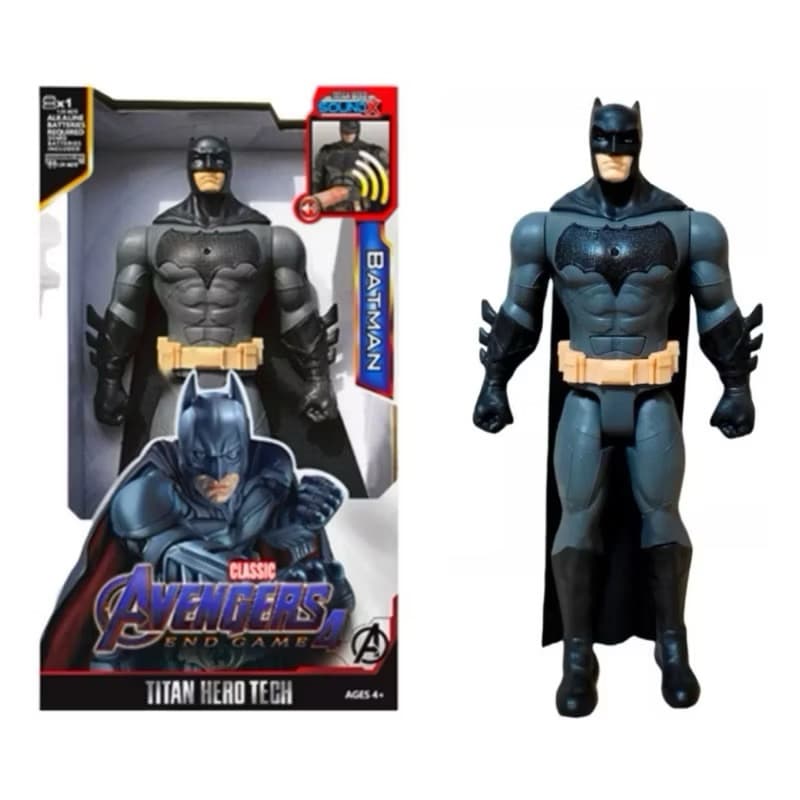 Boneco Batman 30cm Articulado Com Som E Led Personagem