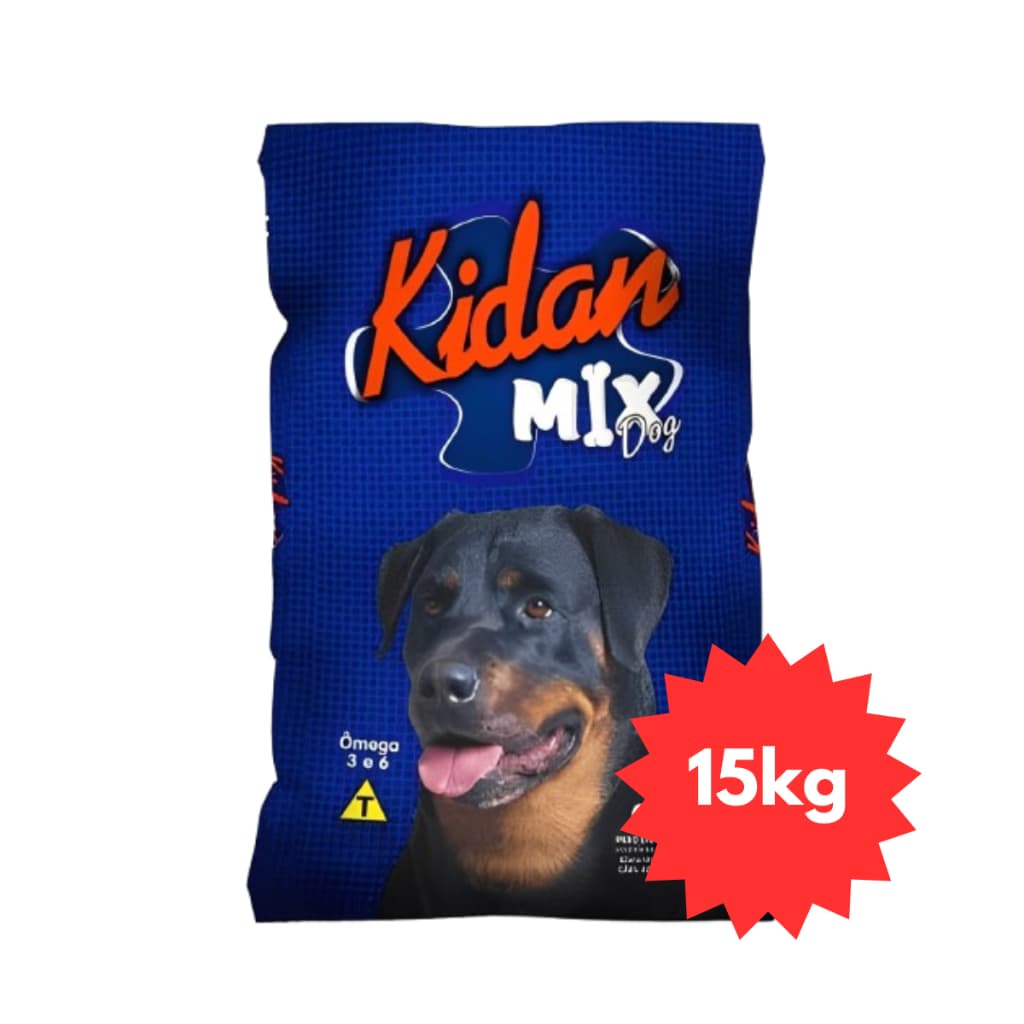 Ração Para Cachorro 15kg - Kidan Mix Dog Carne Cão Adulto Porte Médio e Grande