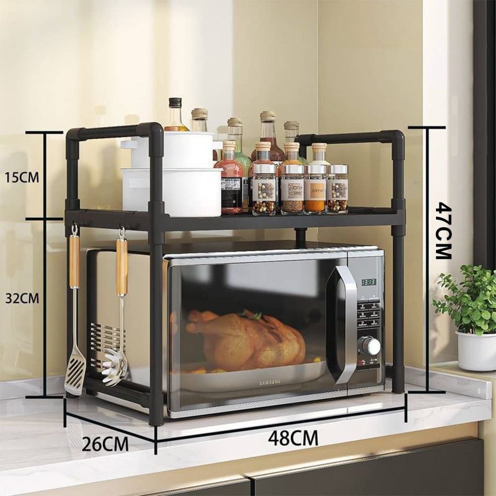 Rack Multiuso Para Forno Microondas - Prateleira e Organizador de Cozinha Multiuso