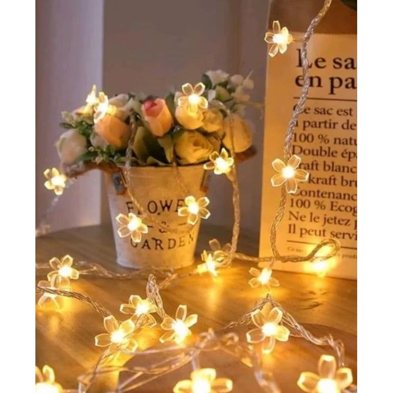 Cordão Varal Fio De Luz 10 Flores/Cordão de Led luminária/luminária de Flores led/Decoração