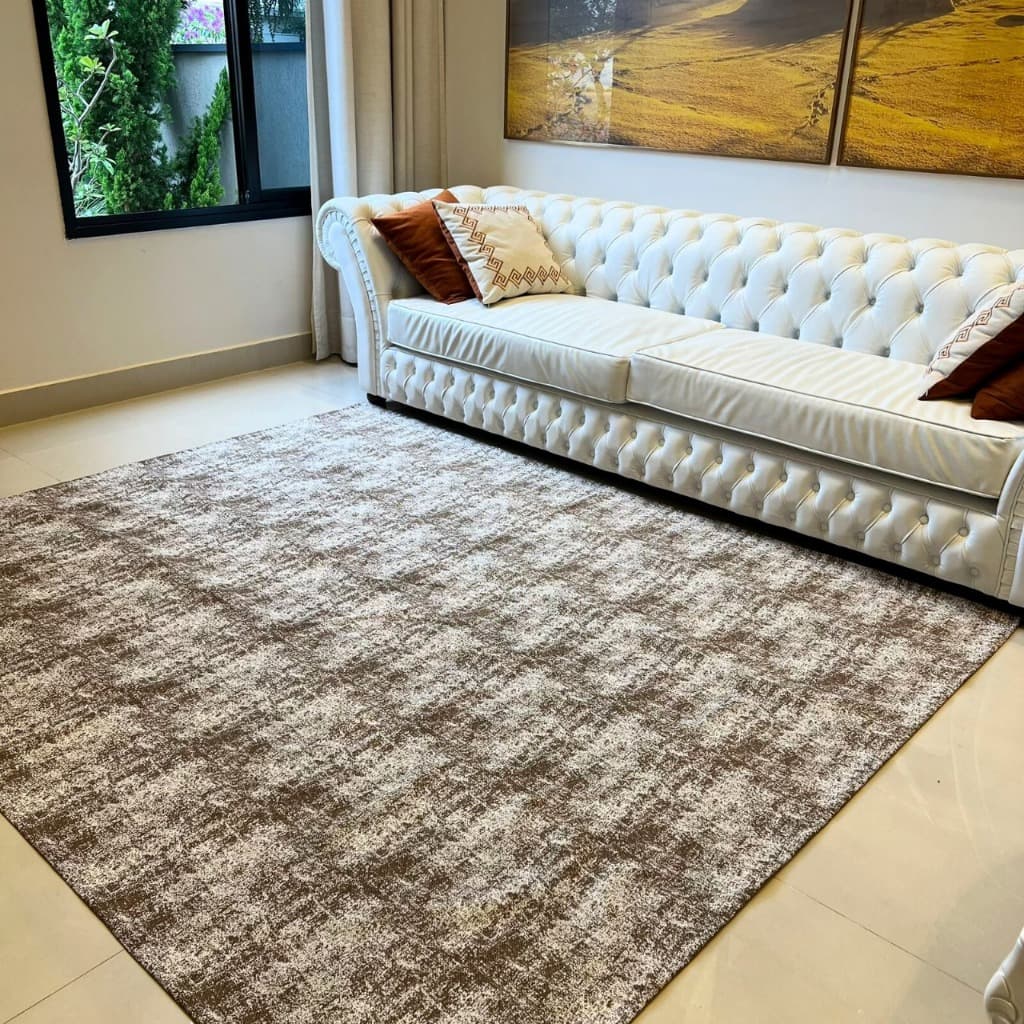 Tapete Para Sala E Quarto Marrom 2,50x2,00 Com Antiderrapante