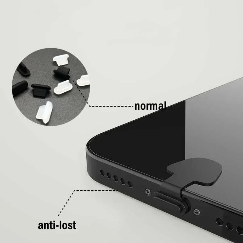 Plug Adesivo TIPO-C Android, Samsung, Iphone 15,16, Tablet, Poeira, água, entrada carregador.