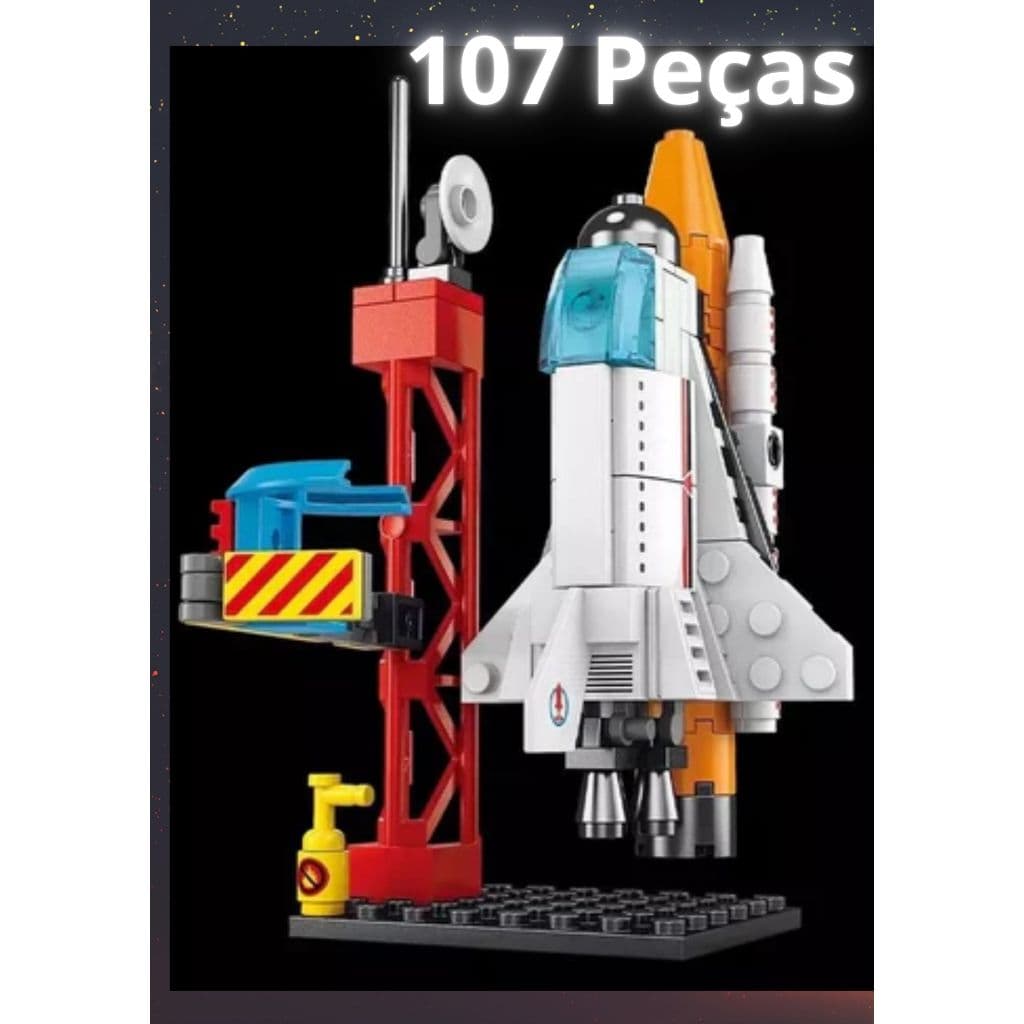 Brinquedo educativo de montar nave espacial ônibus espacial com 107 peças brinquedo educativo brinquedo de montar blocos