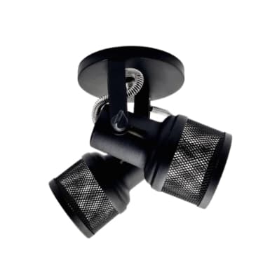 Spot Duplo Luminária Para 2 Lampadas  (BRANCO/PRETO) Tela Sobrepor Teto Parede Casa Salão Quarto Par20 Led Bulbo E27