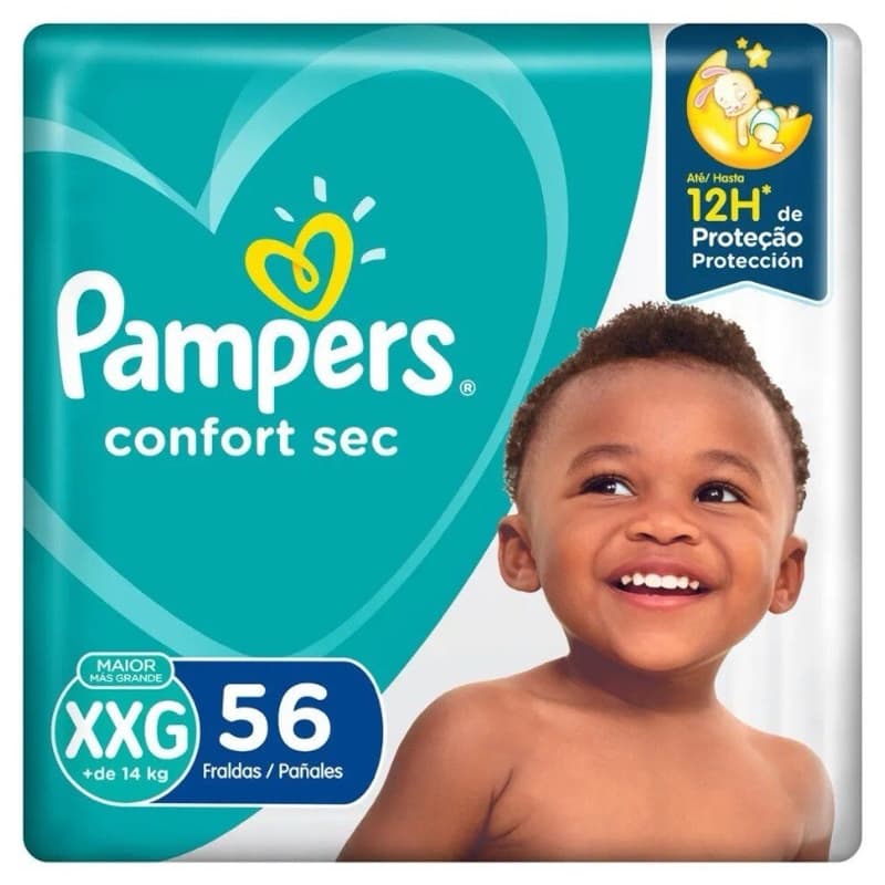 Fralda Pampers Confort Sec XXG 56 Unidades