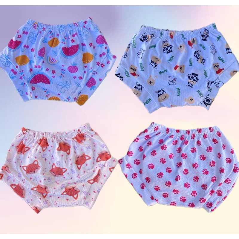 Kit 4 Tapa fralda aparador de fralda calcinha shortinho infantil para bebês 100 algodão fresco pro verão tampa fralda