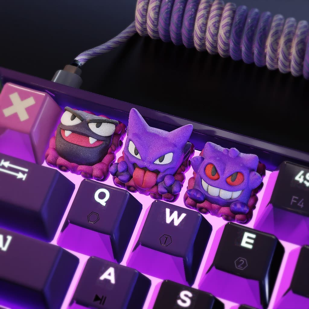 Keycap Tecla ESC Gengar Gastly Haunter Pokemon Teclado Mecanico Pintura a mão. Atualizado