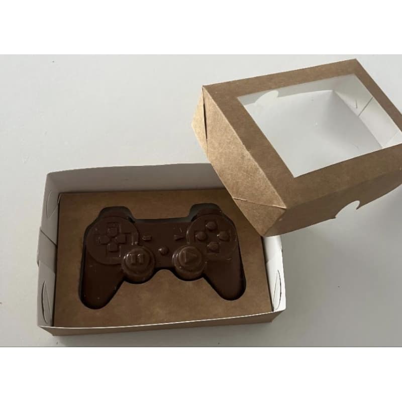 20 Caixas kraft com visor para controle de video game PEQUENO de chocolate 13x9x3,5 "ATENÇÃO CONTROLE PEQUENO ".