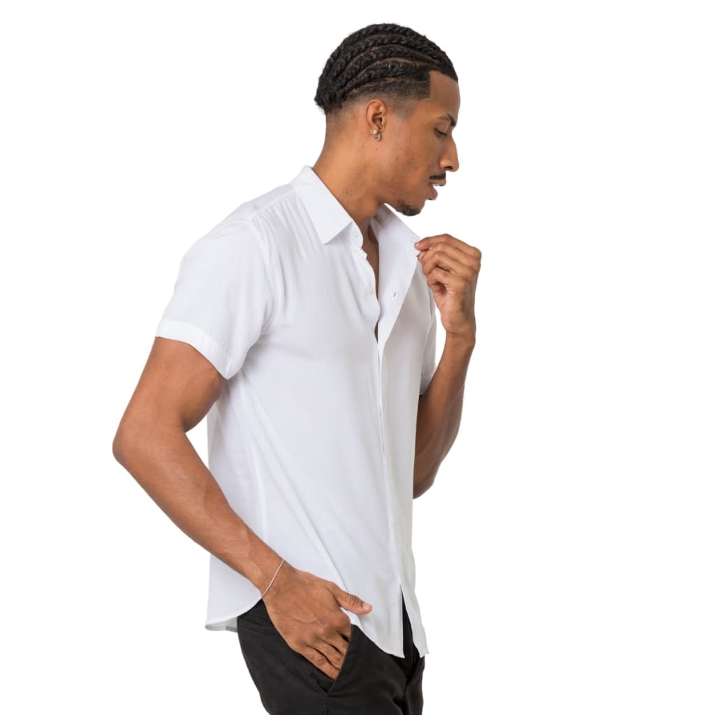 Camisa Social Blusa Masculina Manga Curta Slim Fit Premium