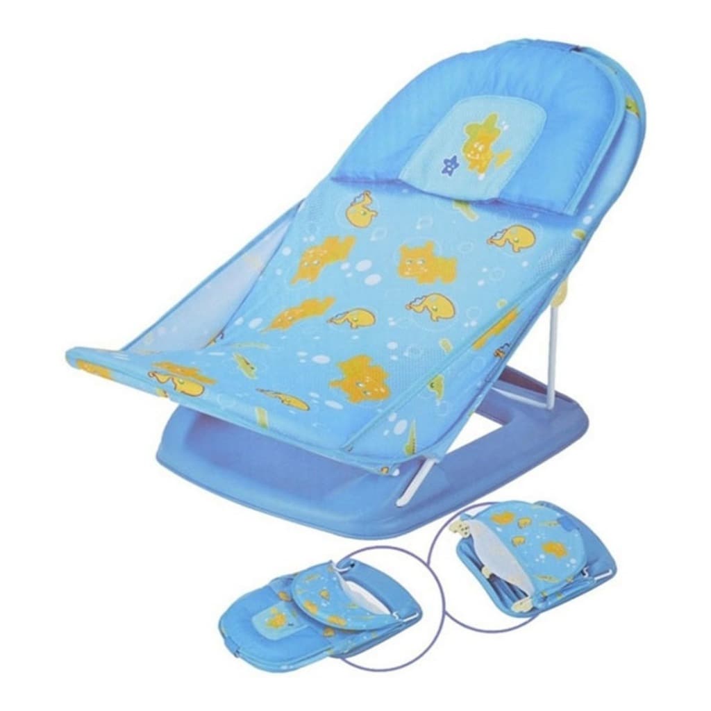PROMOÇÃO Cadeirinha Assento Banho Bebê Suporte Portátil Banho Portátil Praia Piscina Banheira Azul