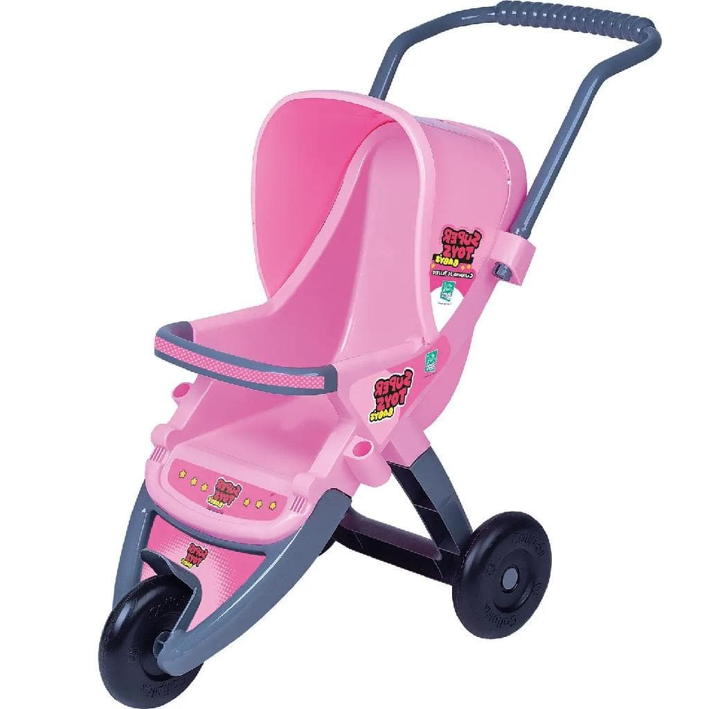 Carrinho De Boneca Rosa 03 Rodas Passeio - Super Toys