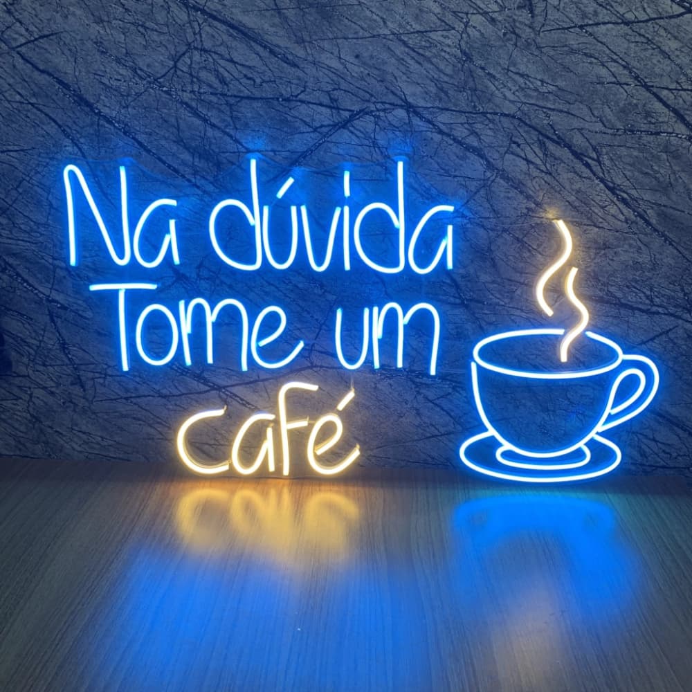 Luminária Neon Led Café para decoração Espaço do Café ou Cafeteria 50x29cm