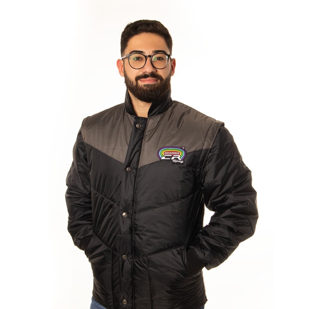 Jaqueta California Racing Tradicional Preto e Cinza