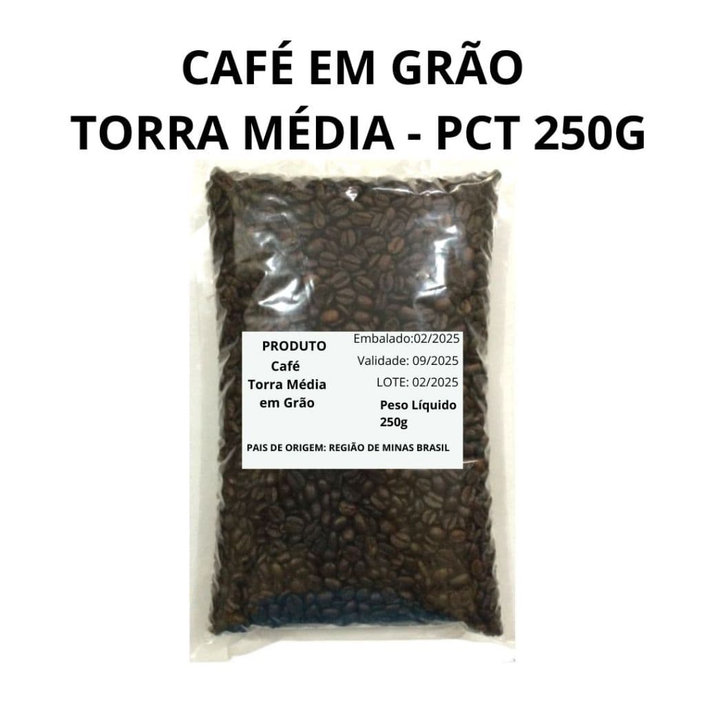 Café em Grão Torrado - Torra média 250g - 1PCT