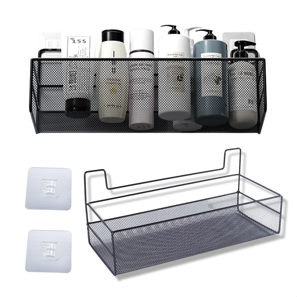Porta Shampoo Sabonete Suporte Metal Adesivo Parede Banheiro Organizador Prateleira Multiuso