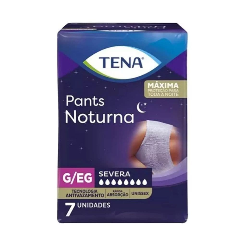 Fralda Geriátrica Tena Pants Noturna G/EG Com 7 Unidades