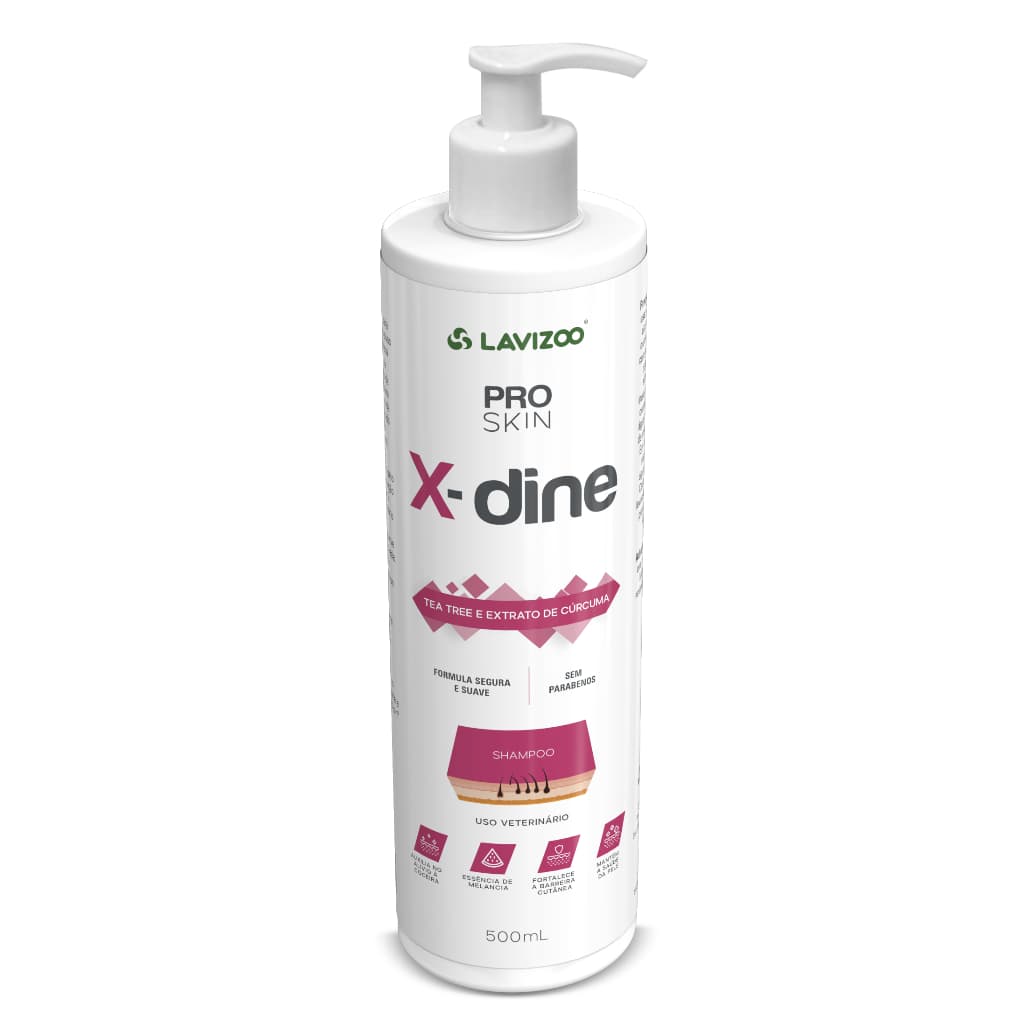Shampoo X Dine Lavizoo 500ml Clorexidina Para Cachorro e Gato