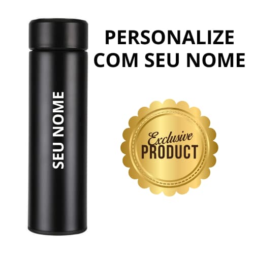 Garrafa Térmica Inteligente Termômetro Led Digital Para Monitorar Temperatura 500ml Personalizada