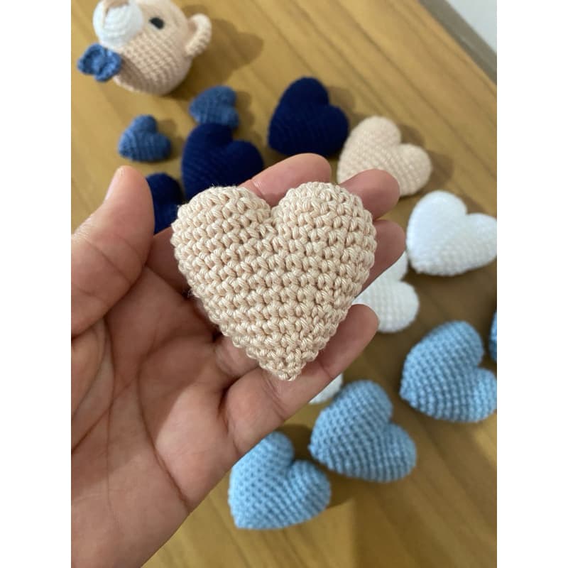 kit 10 chaveiros coração amigurumi Croche