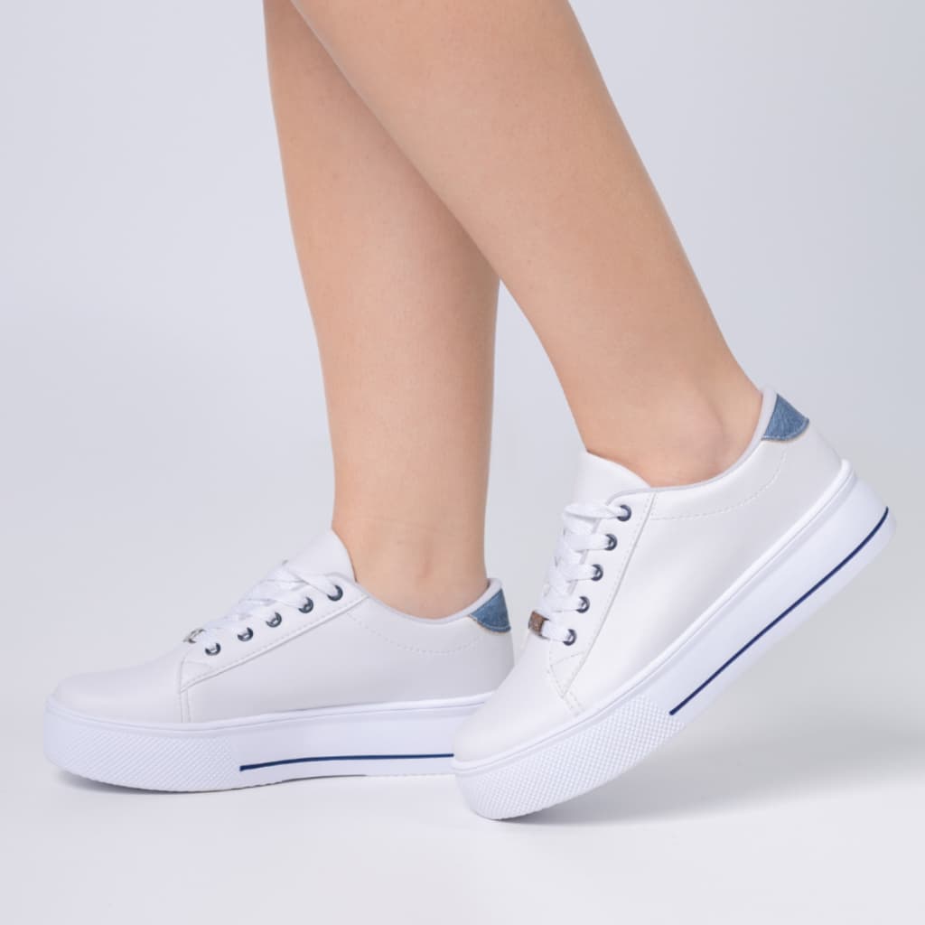 Tênis Feminino Casual Confortável Leve Branco Sapato Colorido Moda Original Dia Calcelove