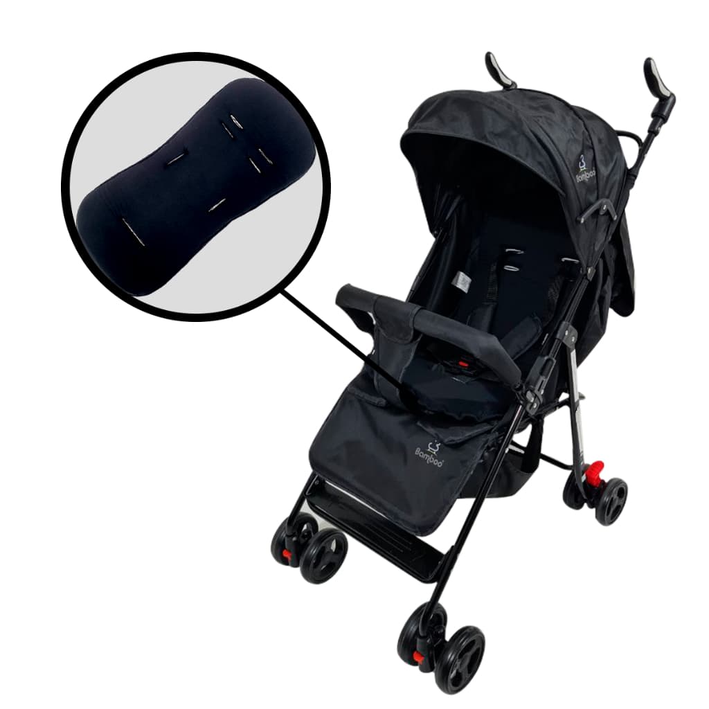Carrinho Bebê Passeio Menina Menino Compacto Dobrável Reclinavel Estilo Guarda chuva  Bamboo+Colchão