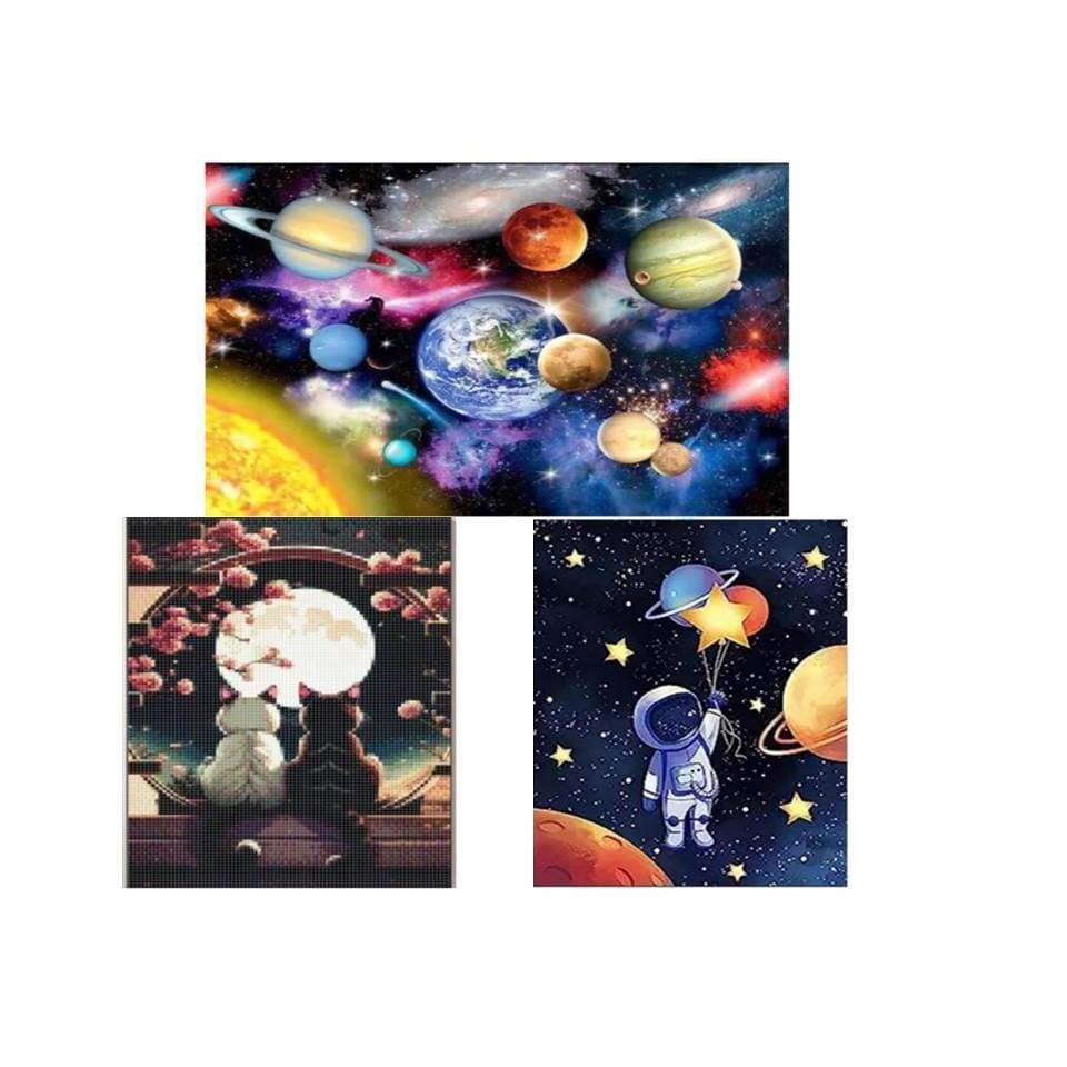Kit Pintura de diamante 5d Diamond Painting Galaxia tela 36x46 cm